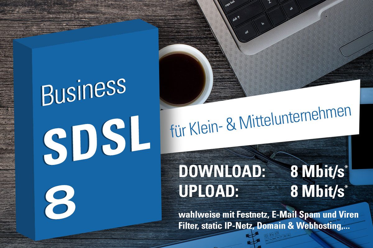 Business SDSL 8 Internetpaket von Kraftcom