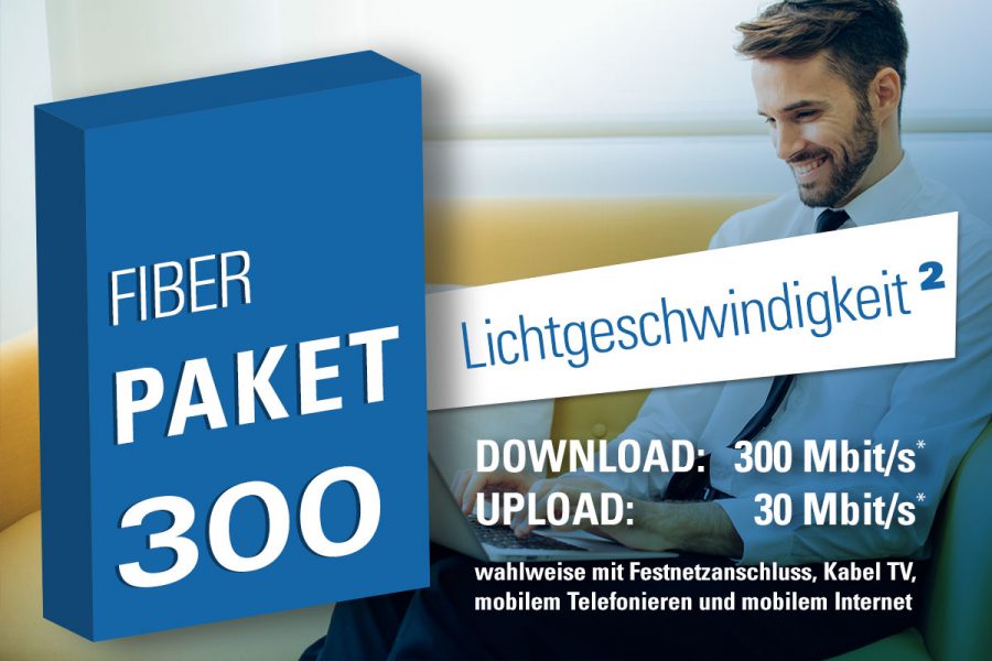 FIBER 300 Internetpaket für Österreich von Kraftcom